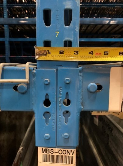 28’ X 30” PALLET RACKING UPRIGHT, DOUBLE TEAR DROP