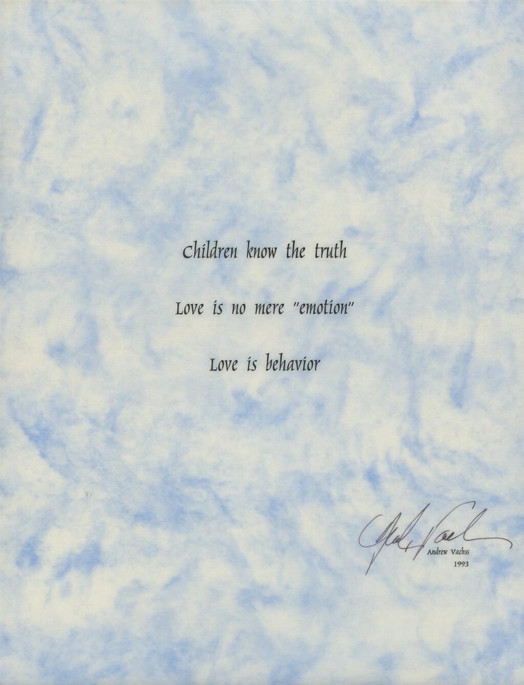 Andrew Vachss - Signed Quote (Writer)