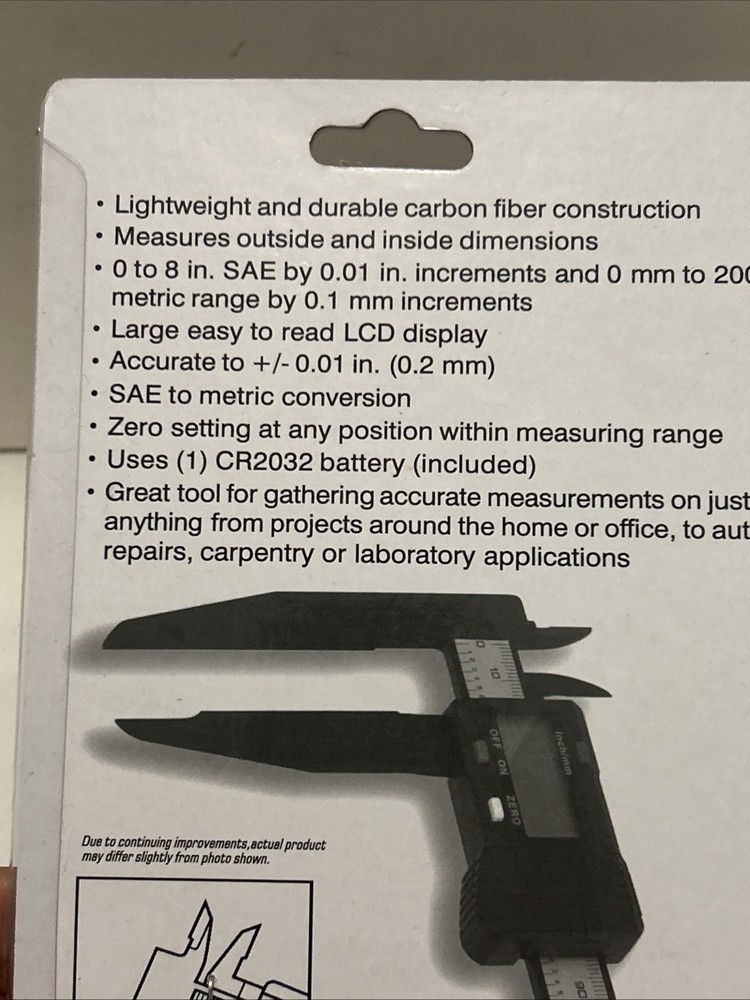 Performance Tool - Digital Caliper 0-8”, SAE & Metric, Inside & Outside