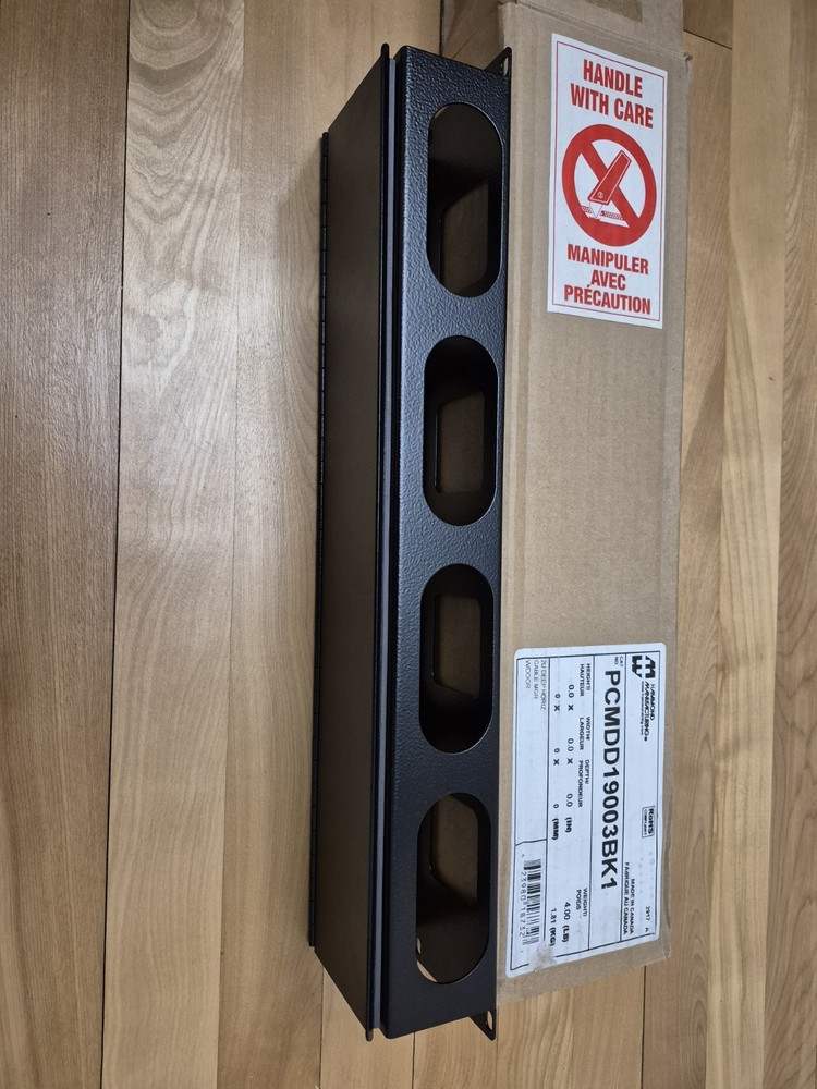 PCMDD19001BK1 - Hammond 1U Hinged Horizontal Cable Manager