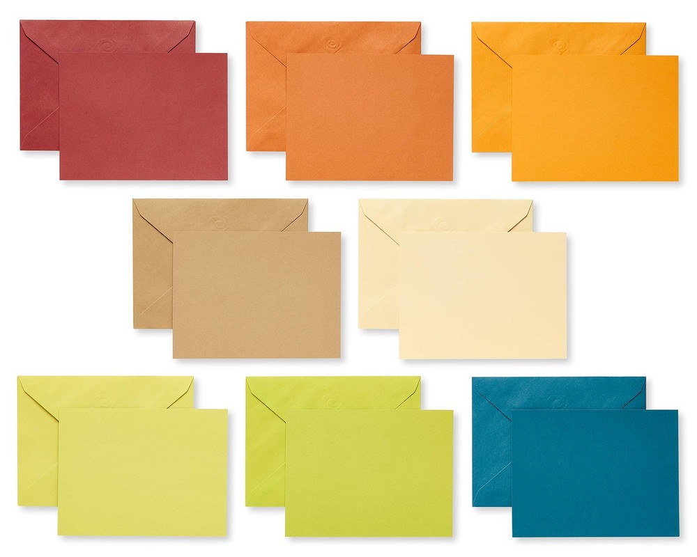 Single Panel Blank Cards with Envelopes, Earthtone Colors (100-Count)