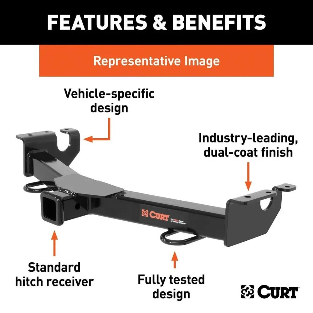 Class 3 Exposed Front Trailer Hitch w 2" Receiver Opening 5000 Trailer