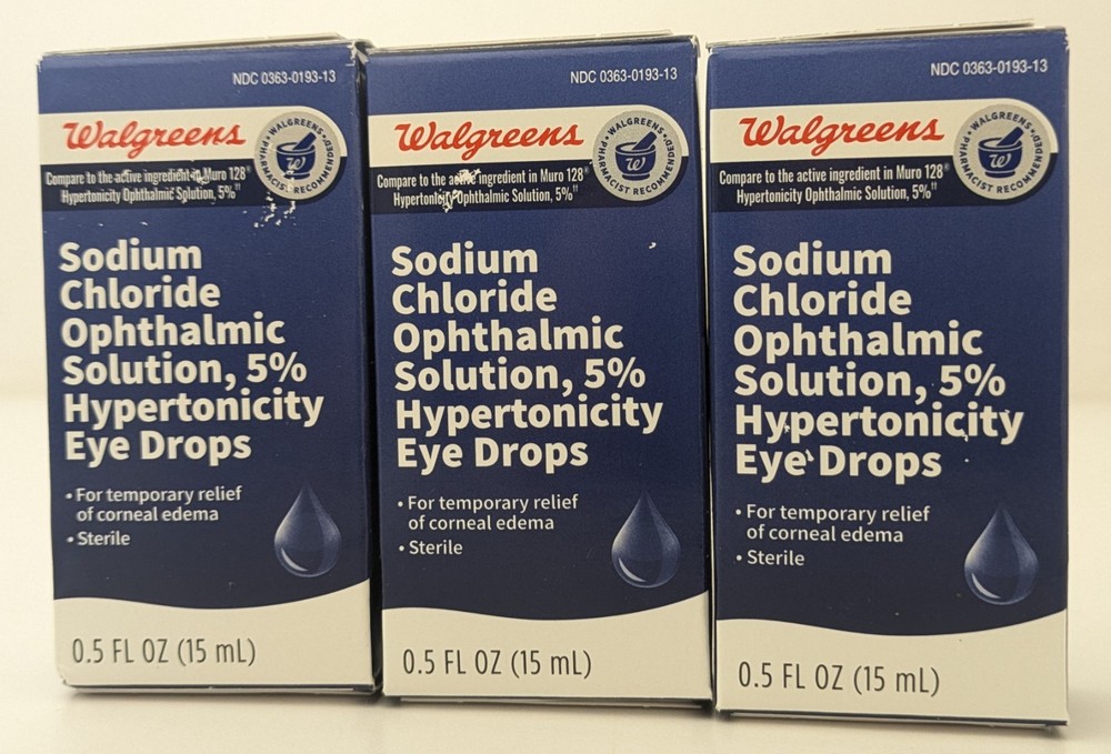 3 Walgreens Sodium Chloride Opthalmic Solution Eye Drops Exp. 06/27