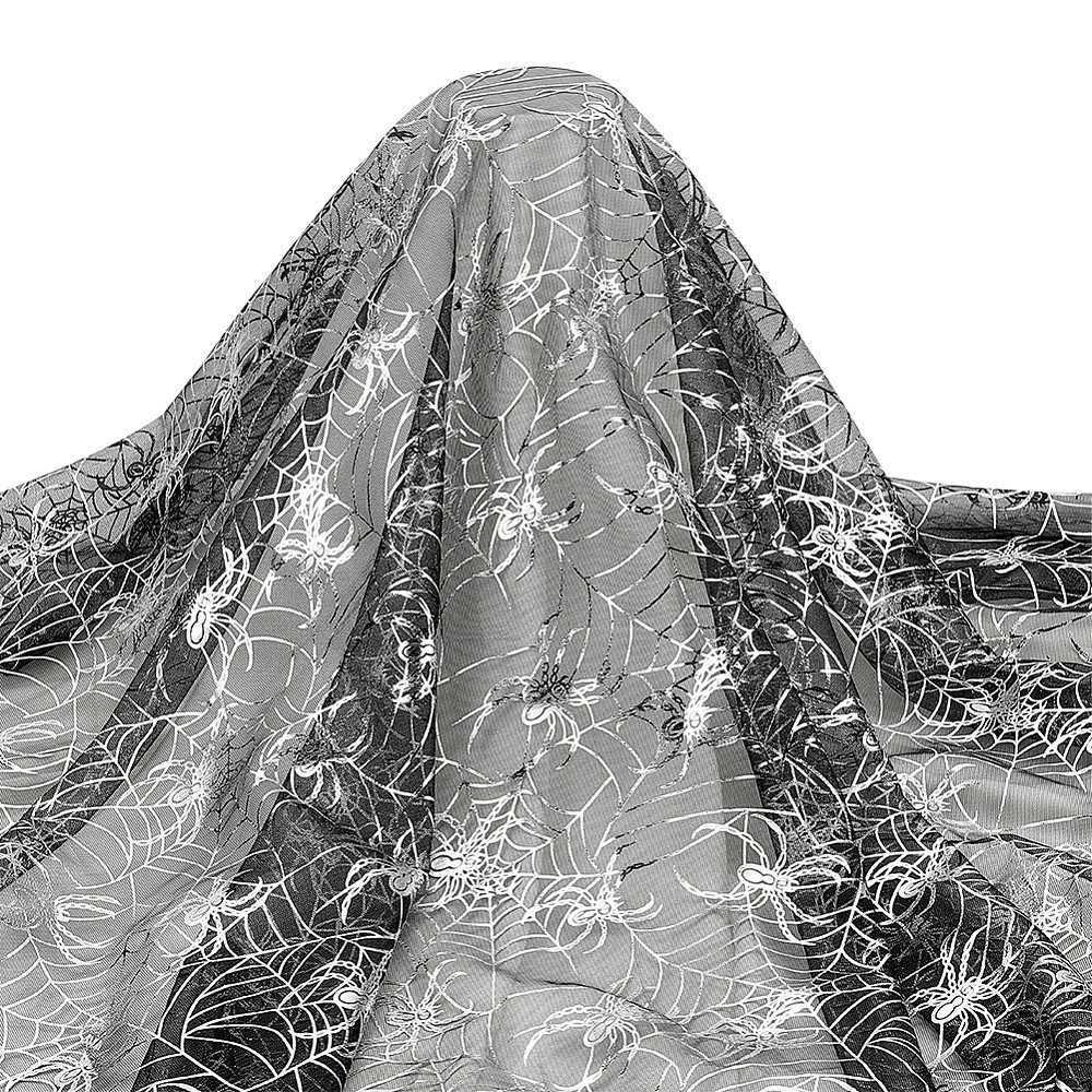 2.19yards/2m Spider Pattern Polyester Fabric for Garment Accessories Black