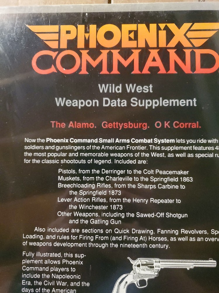 Phoenix Command: Wild West Weapon Data Supplement SEALED (Leading Edge Games)