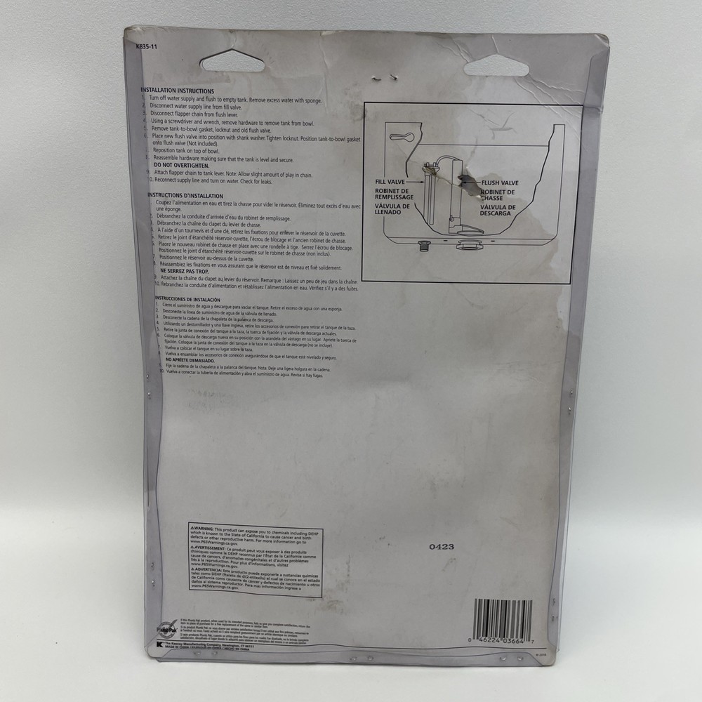 Keeney K835-11 Toilet Flush Valve for 3 in. American Standard Cadet - White