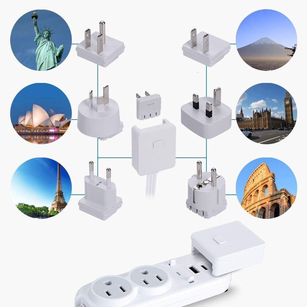 Ceptics Travel Power Strip - Small & Compact Surge Protector