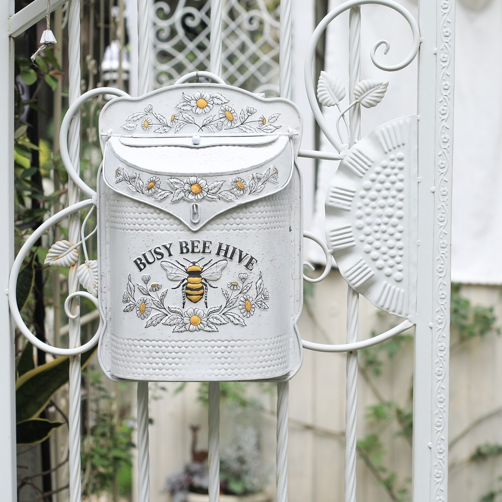 Bee Mailboxes Wall Mount Vintage White Mailboxes for Outside