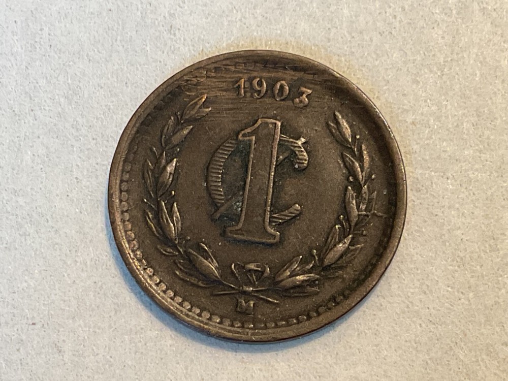 Mexico 1 Centavo 1903 M Copper Coin