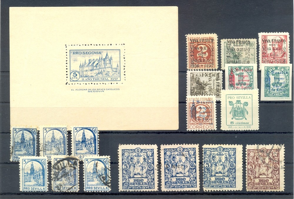 SPAIN CIVIL WAR 1937 ca. -18 ST. + 1 BL .. MOST * /0 -- @23