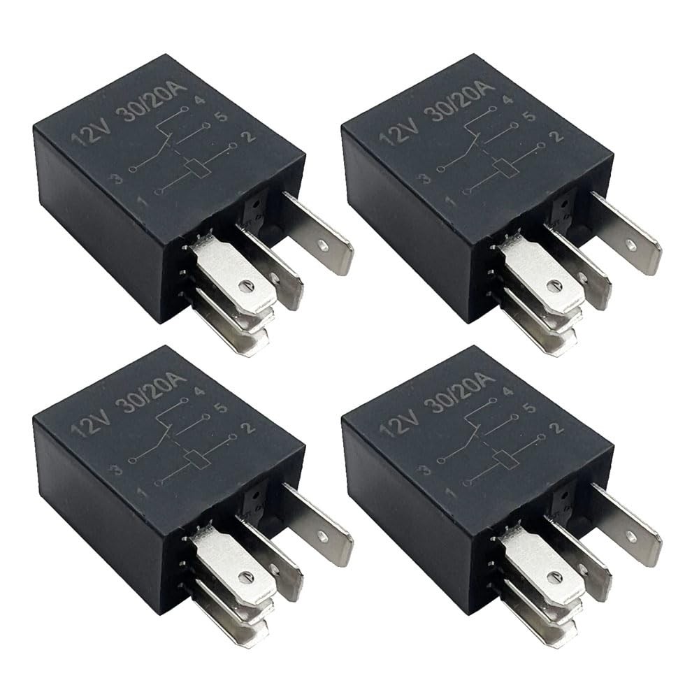 DEVMO 4pcs 30A Starter Relay,5 Pin 12V Relay,Multi-Purpose Automotive Relay...