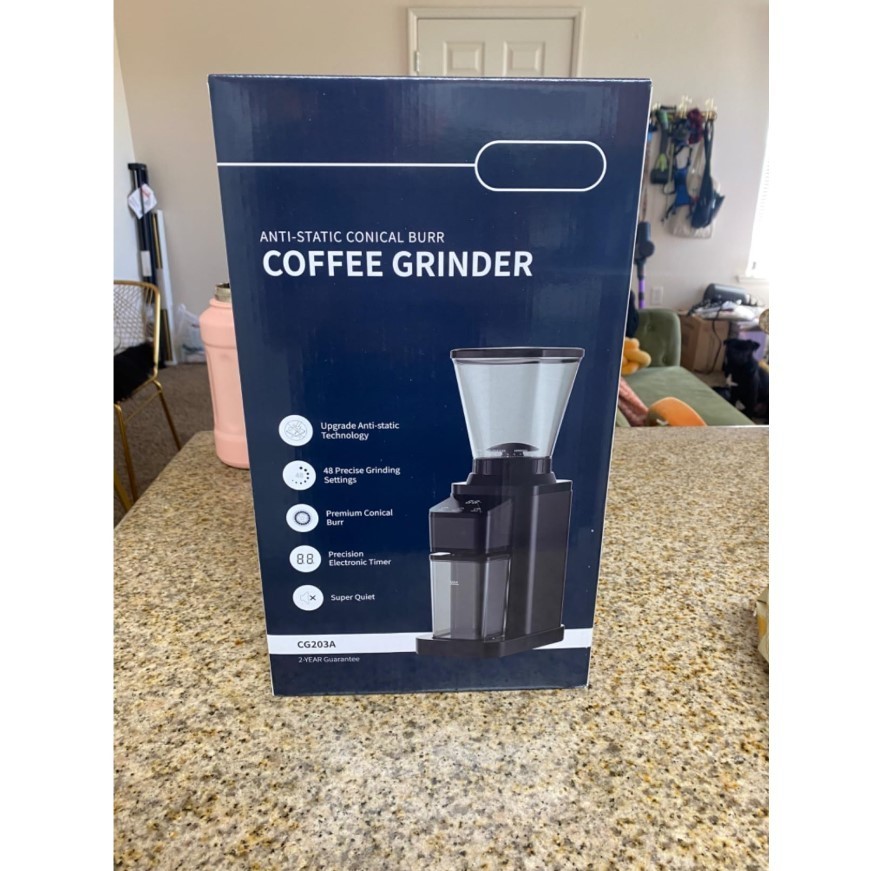 NEW - Professional Conical Burr Coffee Grinder, 48 Settings,Precision Timer