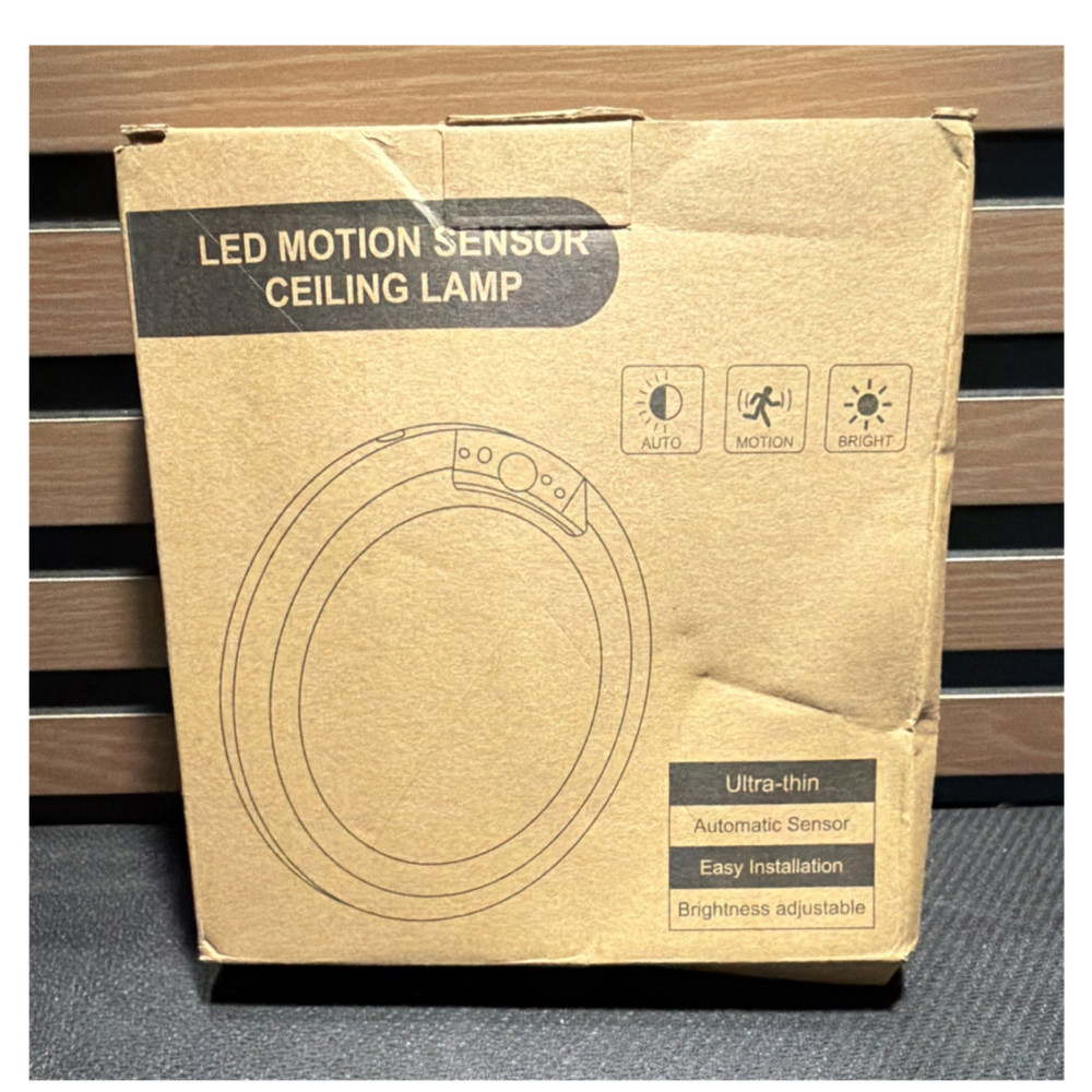 LED Motion Sensor Ceiling Lamp Ultra-thin Adjustable Brightness Easy Install