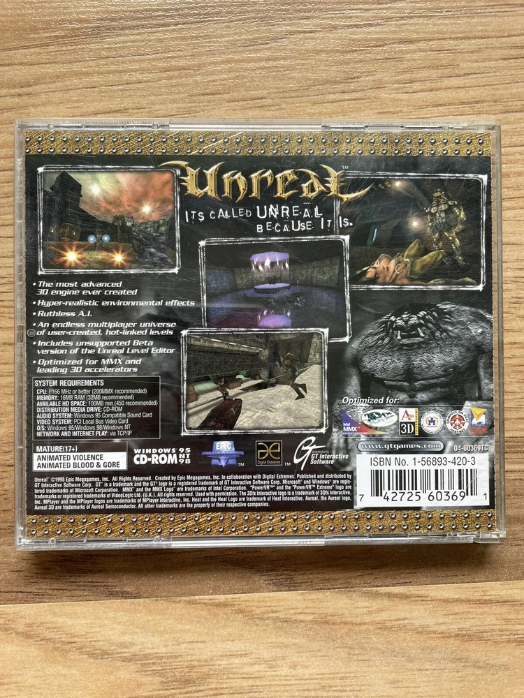 Unreal - GT Interactive Software - Windows PC 95/98/NT