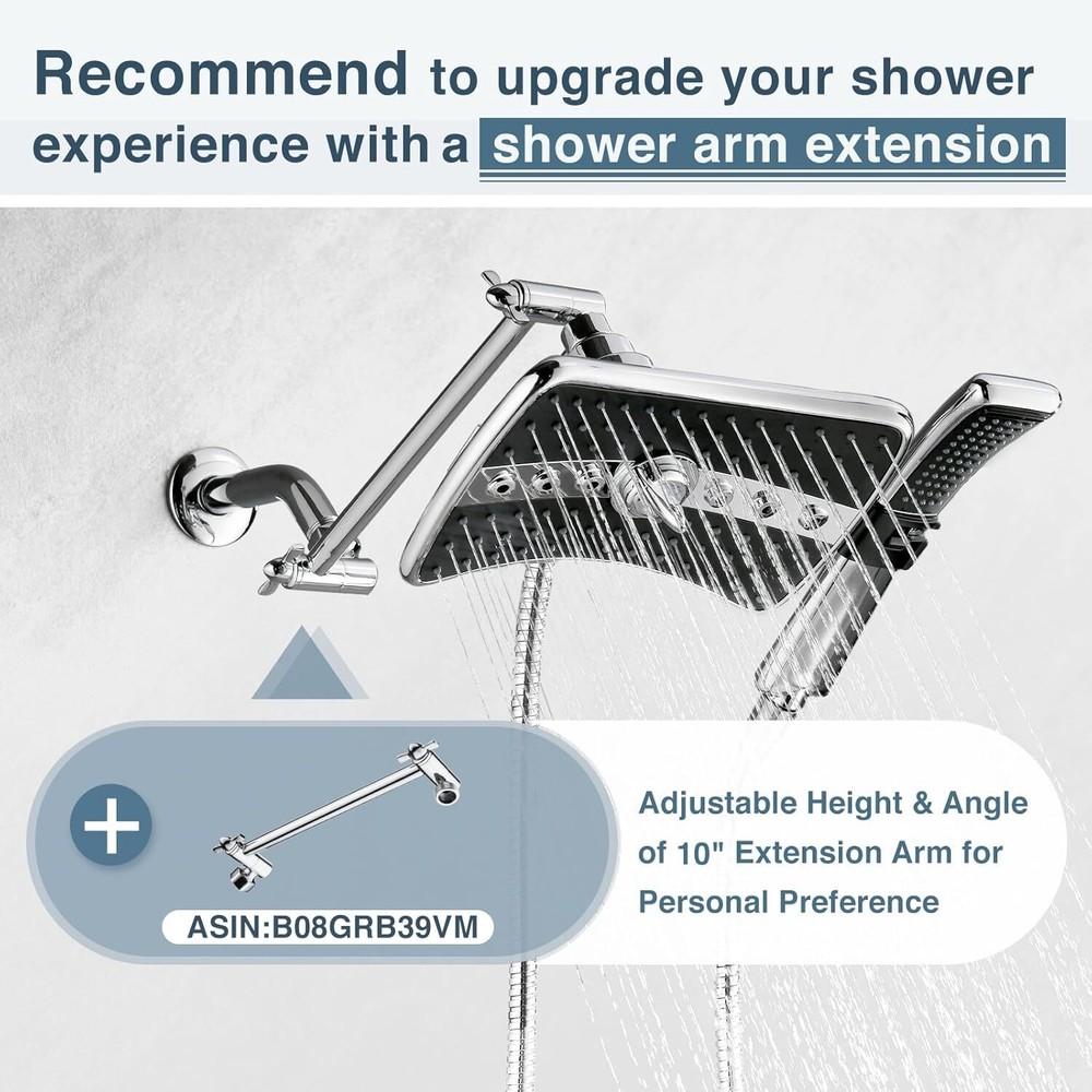 Dual Shower Head Combo Set, Handheld Showerhead Rainfall Shower Head Combo