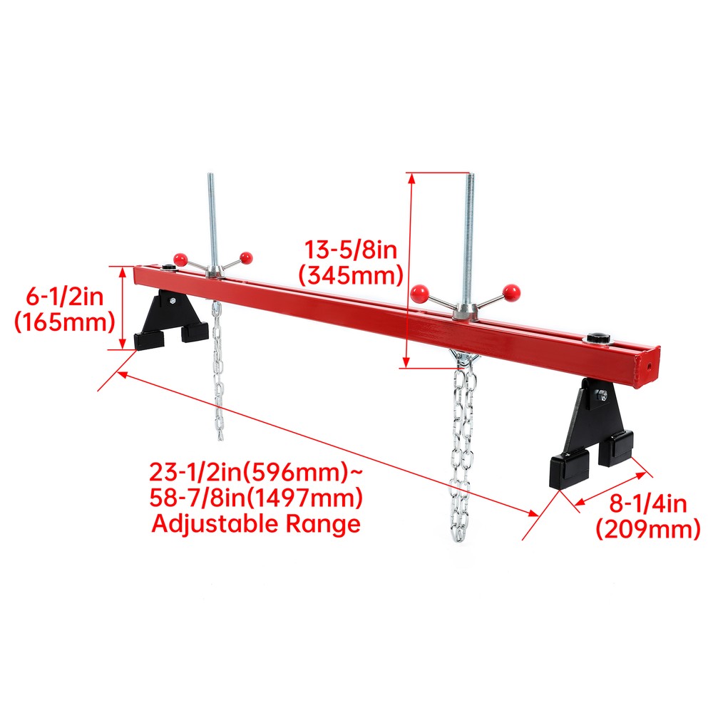 Engine Support Bar Load Leveler Transverse W/ Dual Hook 1100 LBS Capacity