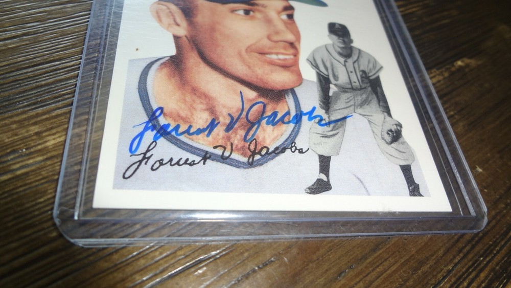 1954 TOPPS FORREST JACOBS AUTOGRAPHED BASEBALL CARD