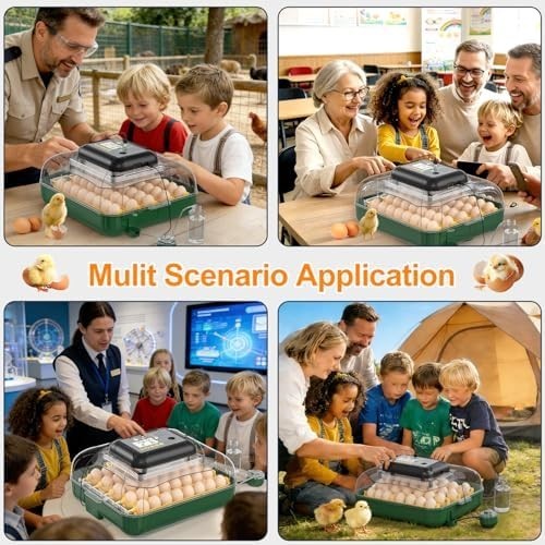 30 Egg Incubator with Humidity Display, Egg Candler, Automatic Egg Turner,