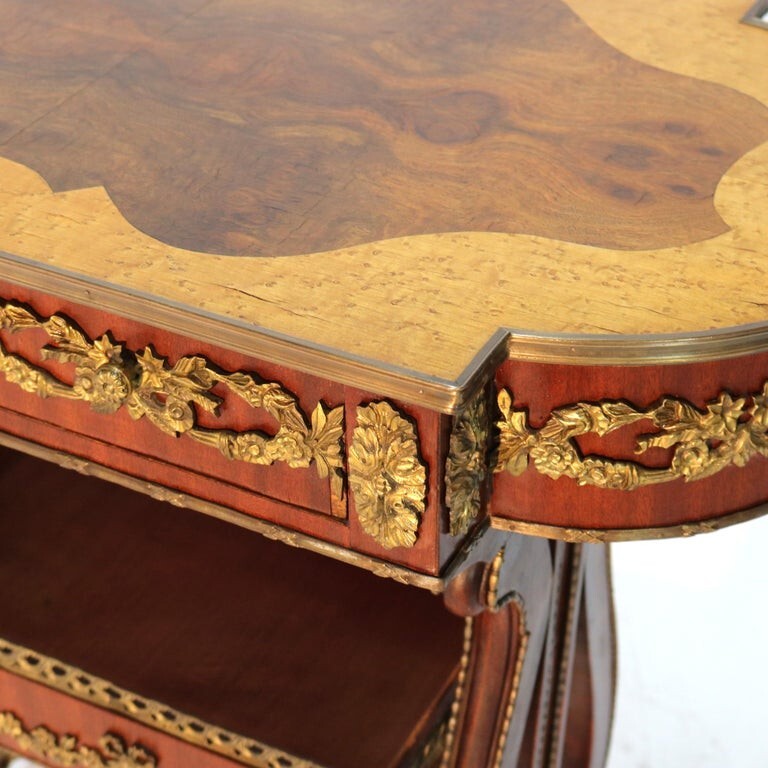 Antique Flame Mahogany, Birds Eye Maple and Ormolu Serving Table C1920