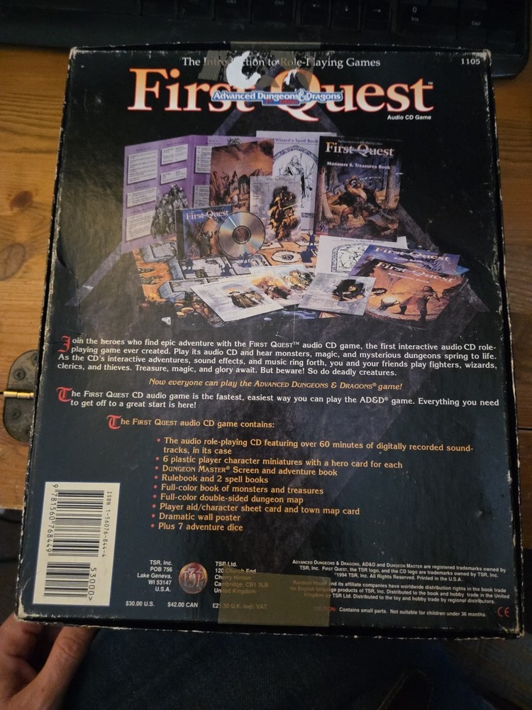 Dungeons & Dragons 2nd Edition Audio CD Game First Quest Advanced