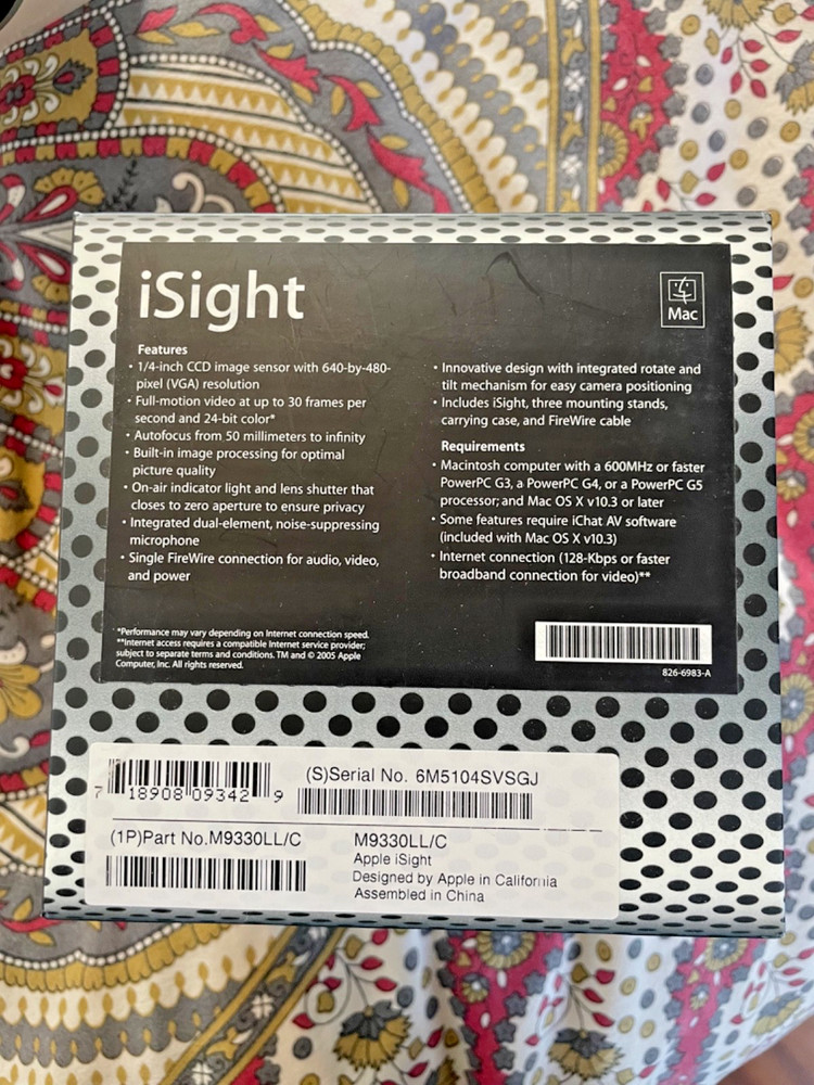 Vintage Apple iSight Camera M9330LL/C Great Condition!