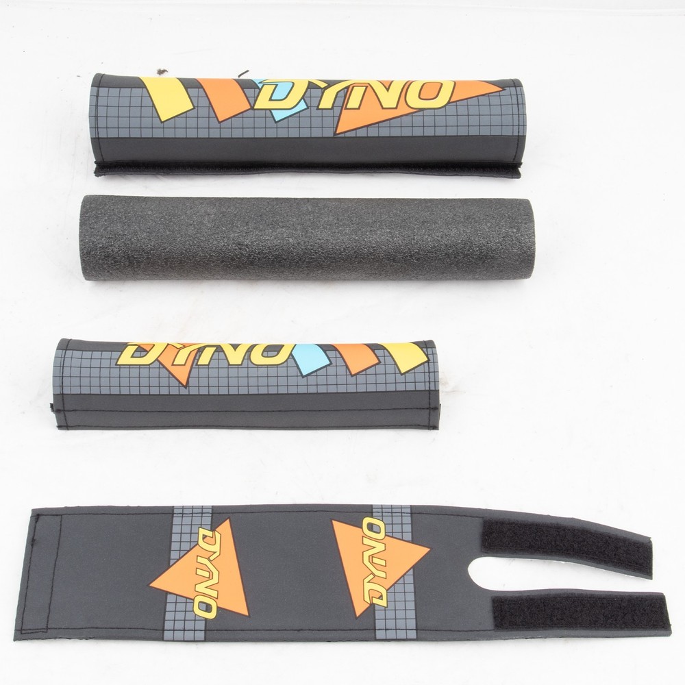 DYNO BIKES REISSUE RETRO BMX PAD SET - NEW - GREY/YELLOW