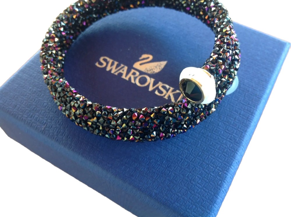 SWAROVSKI CRYSTALDUST BANGLE/BRACELET DOUBLE MULTICOLOR SIZE MEDIUM 5379278 NIB