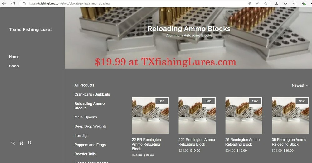 45 Colt Ammo Reloading Block Solid Aluminum 32 rounds