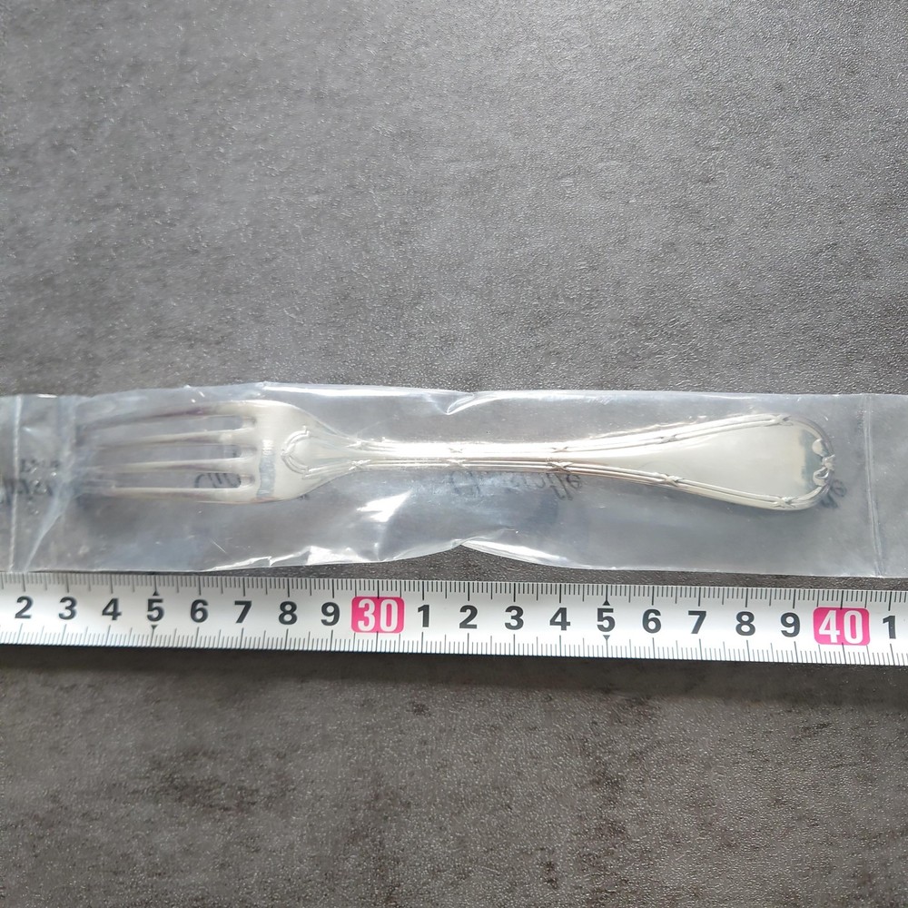 Christofle Rubans Silverplated Flatware Dessert Fork 6pcs Near MINT