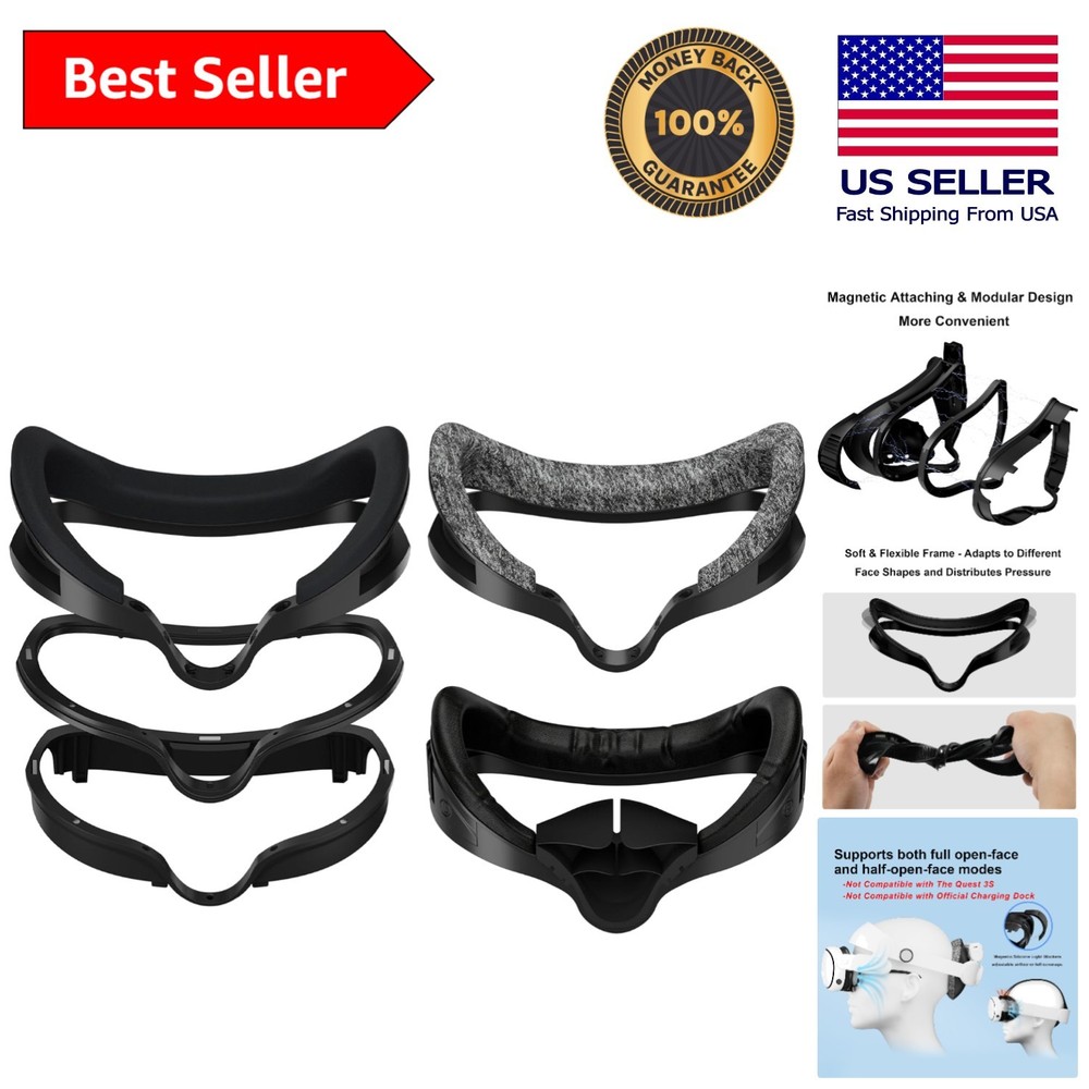 Adaptive Magnetic Facial Interface for Quest 3 - Comfortable & Customizable