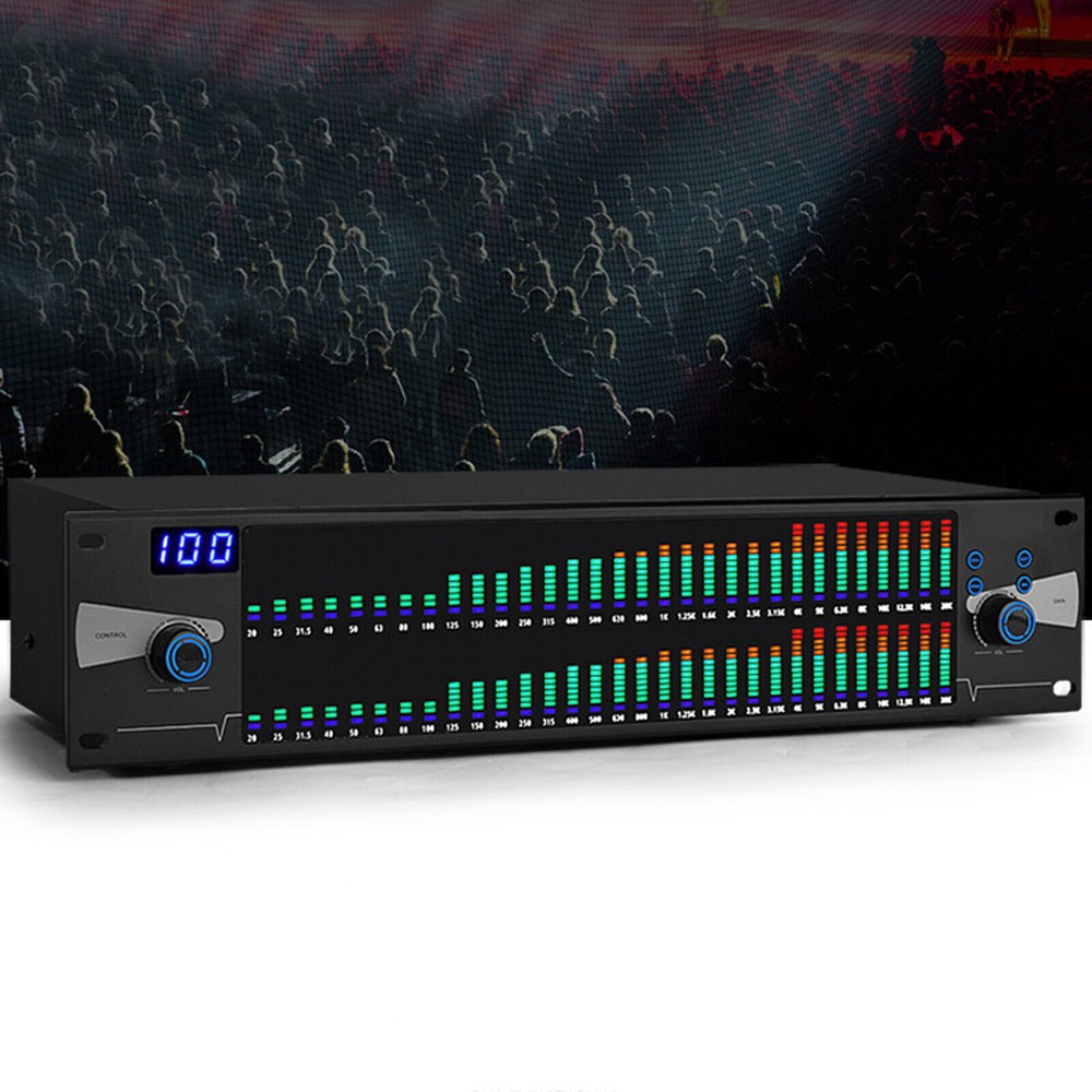 Professional Graphic Equalizer Digital Equalizer Dual 31-Band Spectrum Display.