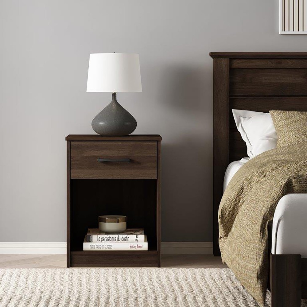 Ardent Nightstand W/ 1 Drawer Dark Walnut