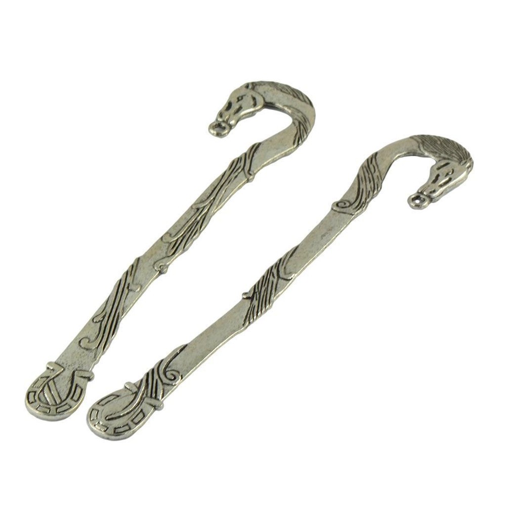 6 Pieces Ibetan Silver Beading Bookmarks With Loop For DIY
