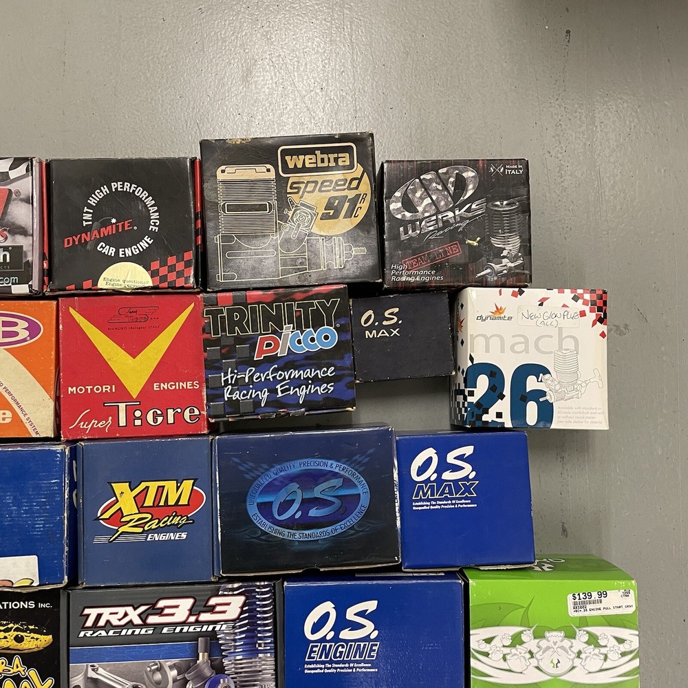 Vintage RC Nitro Engine Assorted Box Lot 26-CT Remote Control NO ENGINES Motor