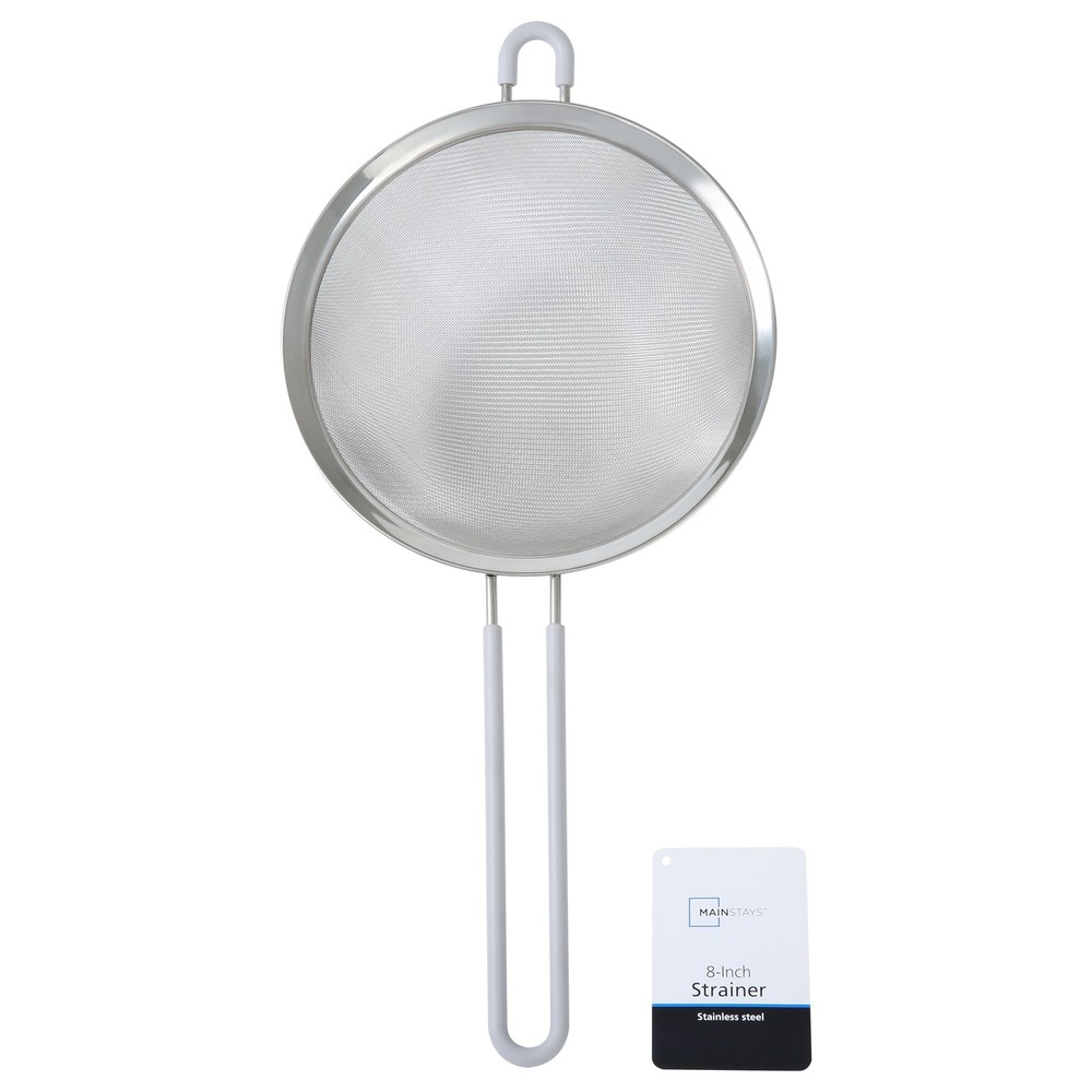 8" Stainless Steel Fine Mesh Strainer, Silver