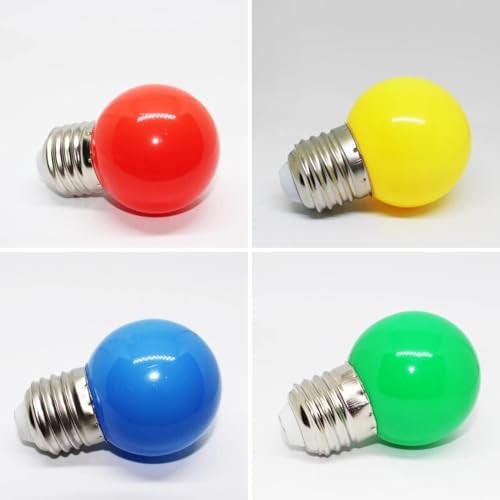 LED Colored Light Bulbs, E27 Small Light Bulb, G45 1W LED Bulb, Multi-colored
