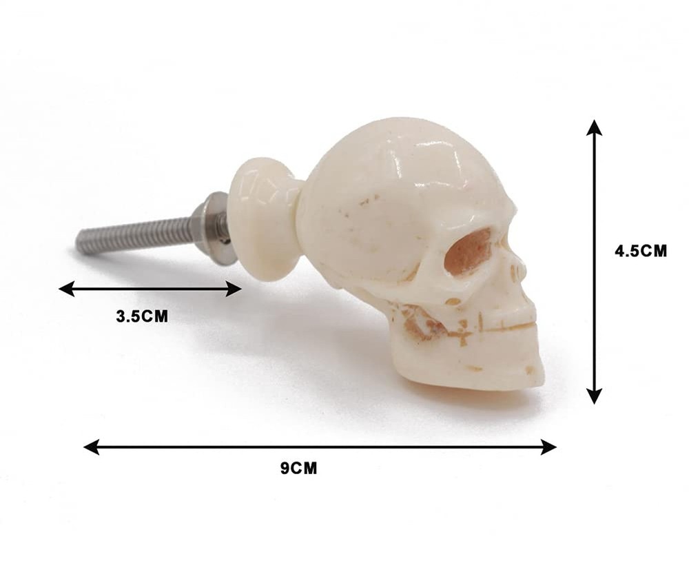 Cabinet Knobs 6 Pack for Drawer Knobs, Skull Resin Dresser Knobs, Drawer Pull...