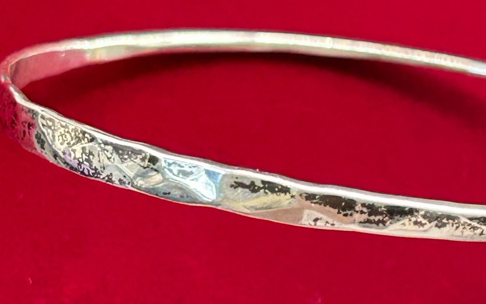 Masterson Sterling Silver Hammered Rare Design Bangle Bracelet 9.6g