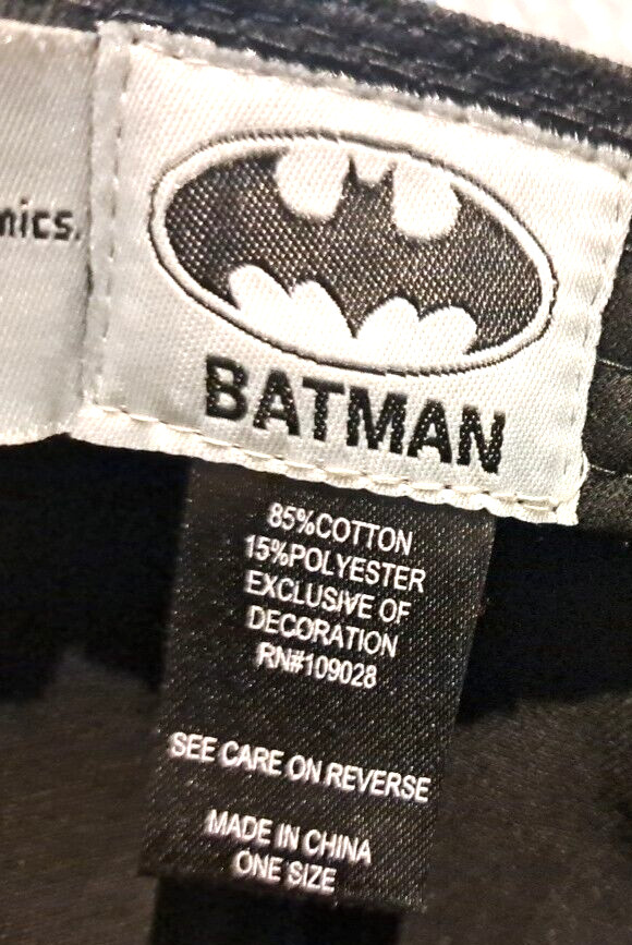 Batman DC Comics Hat Floral Silver Bat Snapback One Size Black Hawaiian