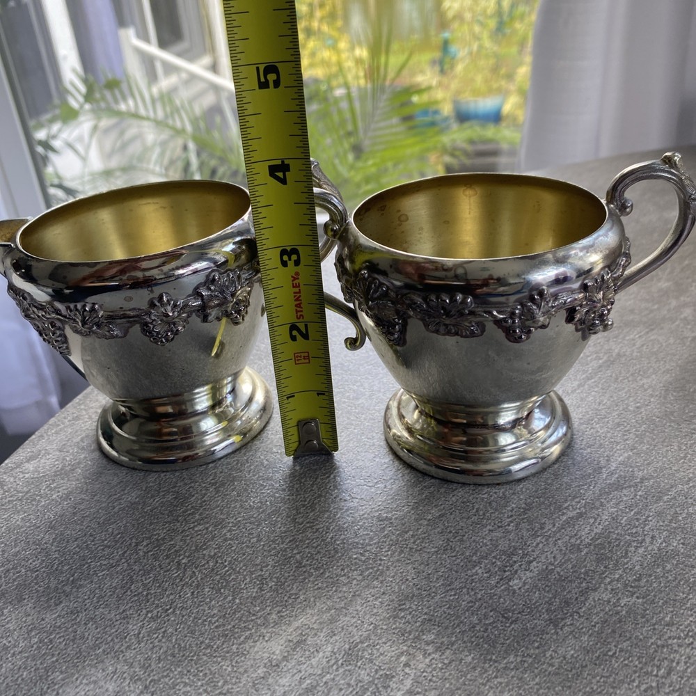 Vintage Silver Plated Cream Sugar Bowl