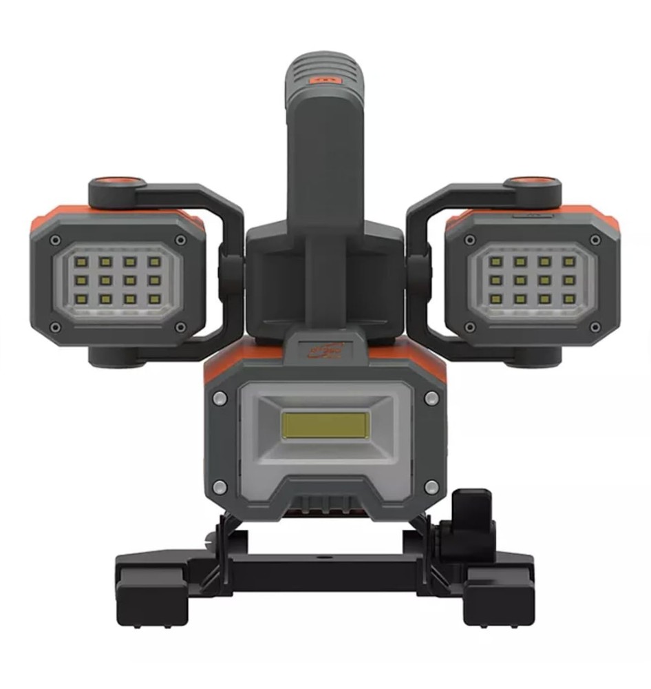 2000 Lumens Rechargeable LED Worklight & Spotlight, Black/Orange, ep360