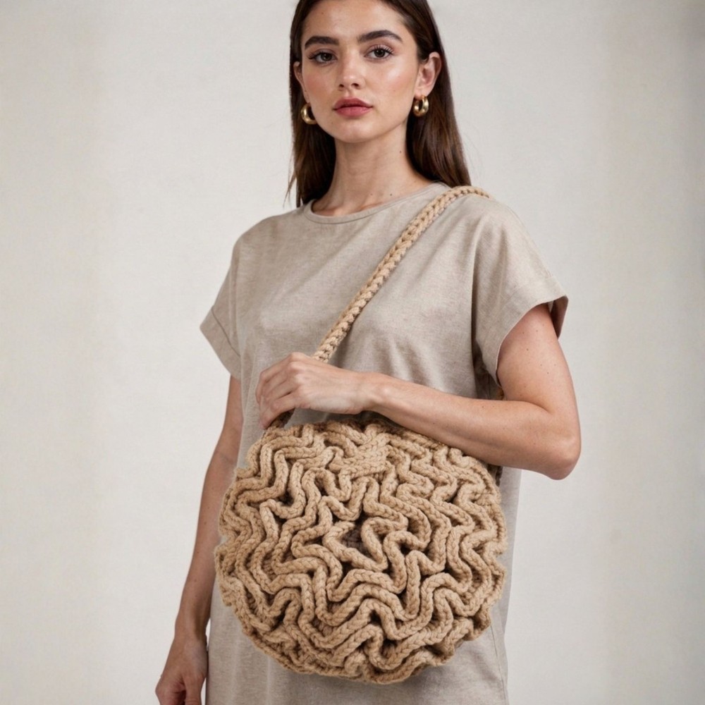 Round Ruffle Flower Bag Crochet Pattern – PDF + Video Tutorial with Step-by-Step