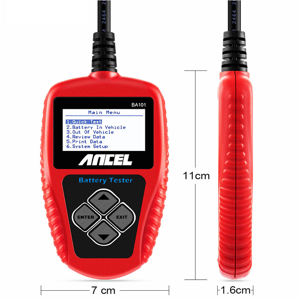 ANCEL BA101 Car Battery Tester 12V Load Tester Cranking Charging System Analyzer