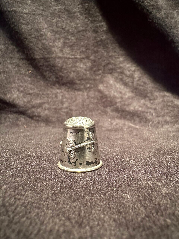 Vintage .925 Sterling Silver Floral Embossed Thimble