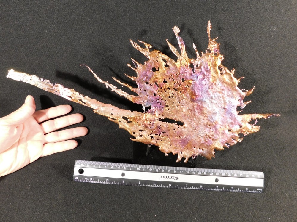 BIG! Bright Solid Solid COPPER Splash ART Sculpture Arizona 335gr