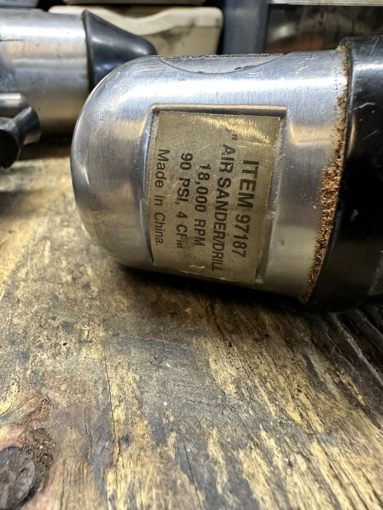 Central Pneumatic Impact 1/2" And Air Sander/Drill with Various Sanding Disks