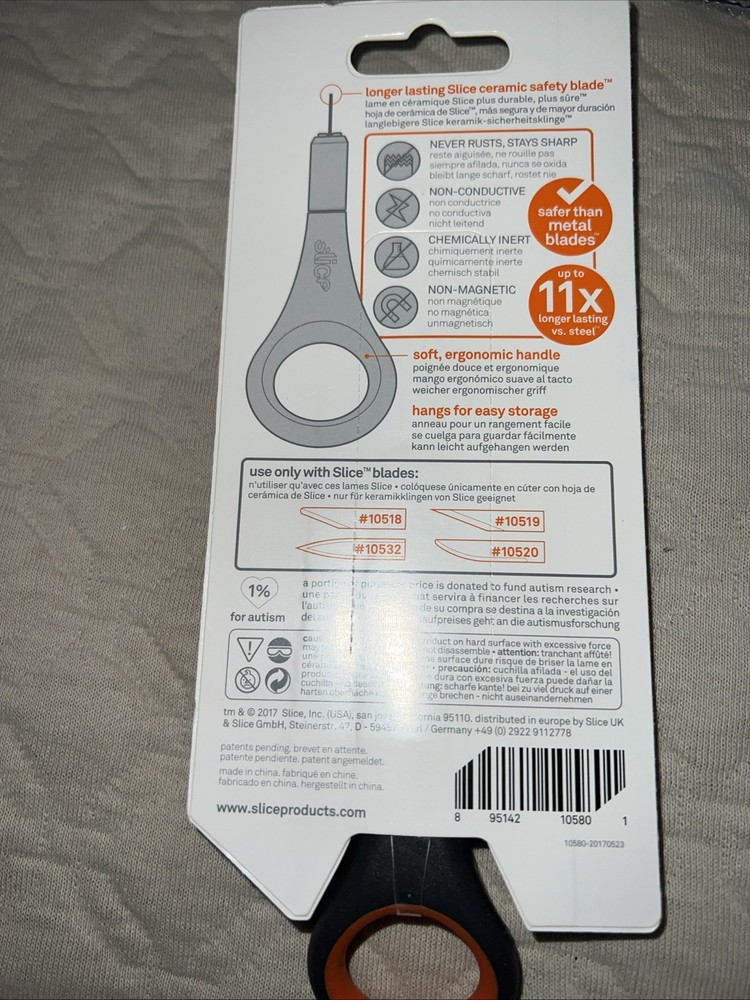 Slice Precision Knife with Unique Handle and Finger Grip, Black (10580)