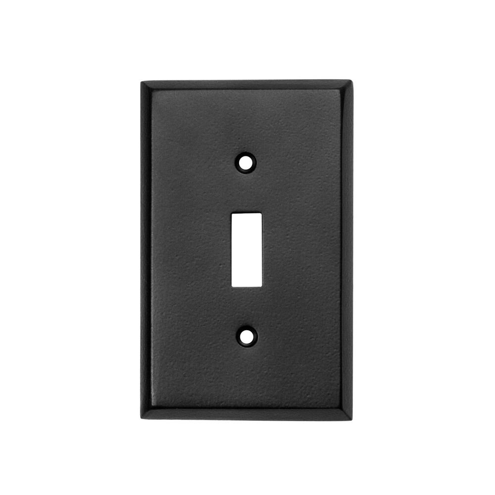Ageless Iron 600951-SINGLE-SWITCH-PLATE Rustic Black 4.875" x 3" - Grey