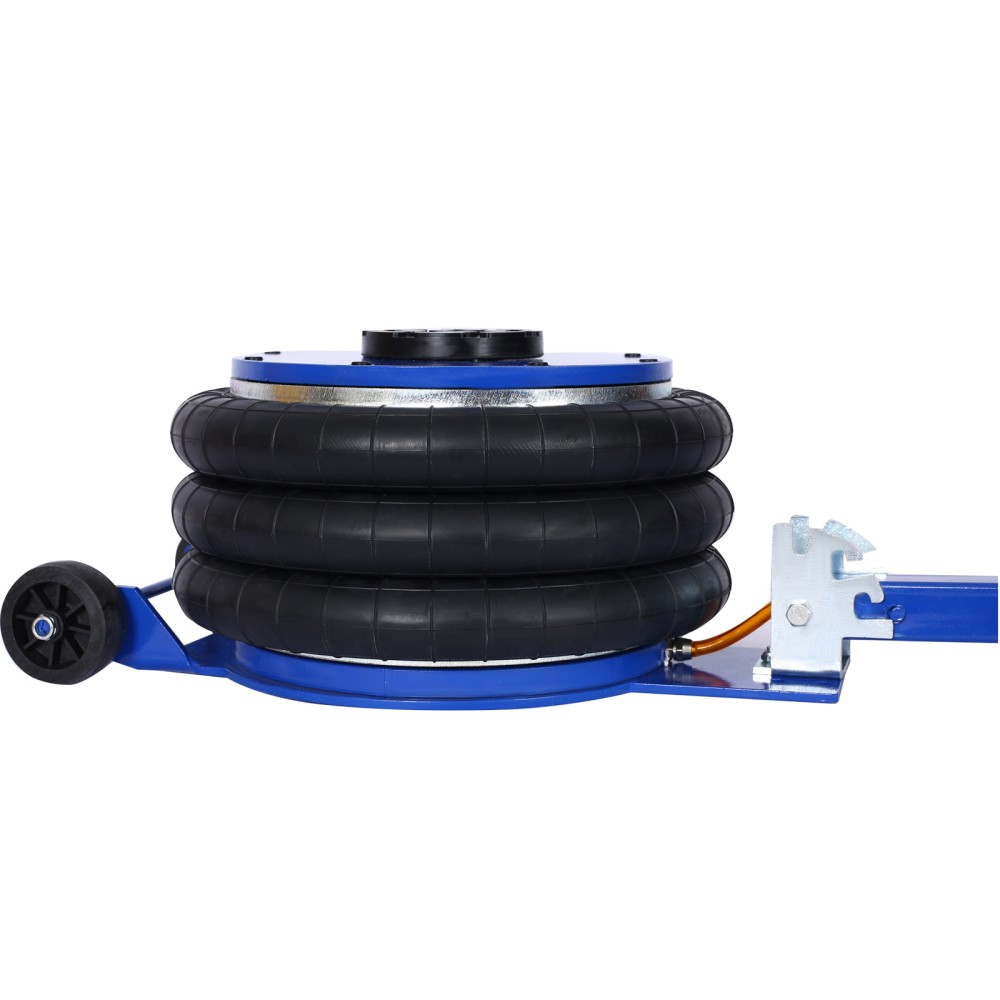 5-ton pneumatic jack with three-chamber design and compact telescoping structure
