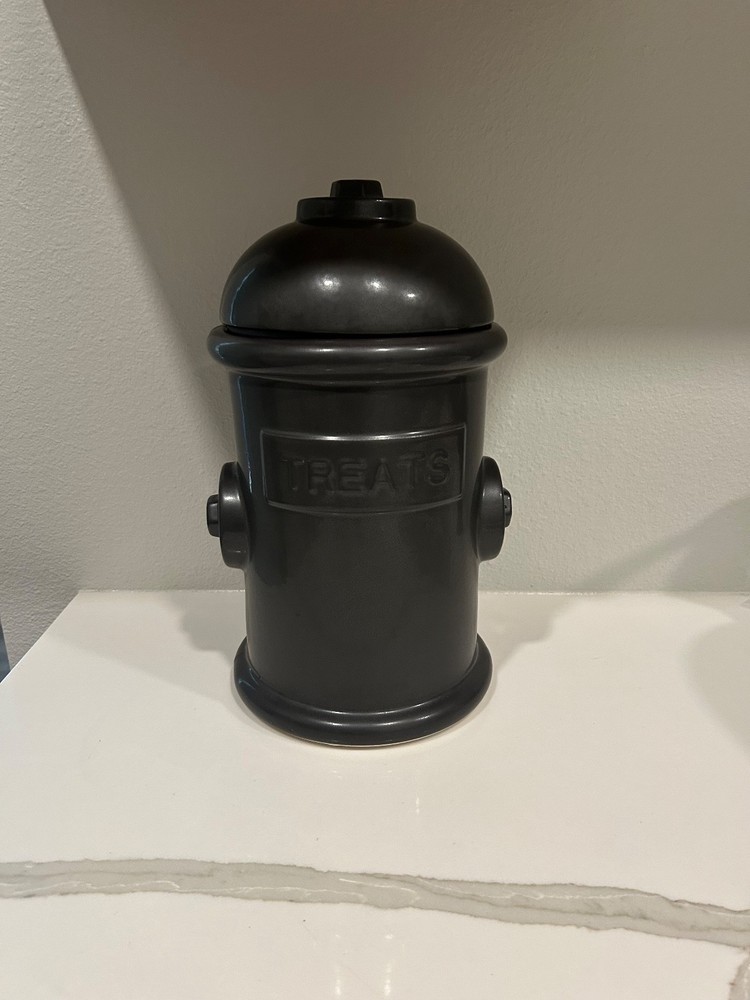 Pottery Barn Dog Treat Holder Hydrant Stoneware